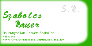 szabolcs mauer business card